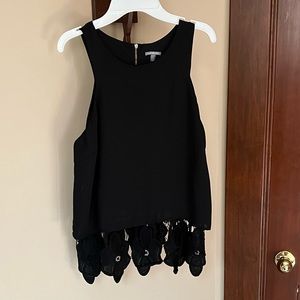 Black Tank with Lace Bottom